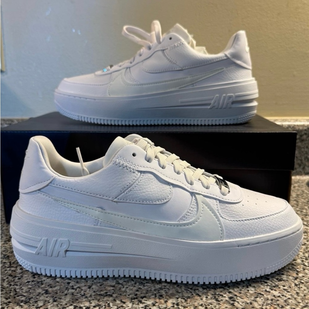 Nike Air Force 1 Platform White Sneakers